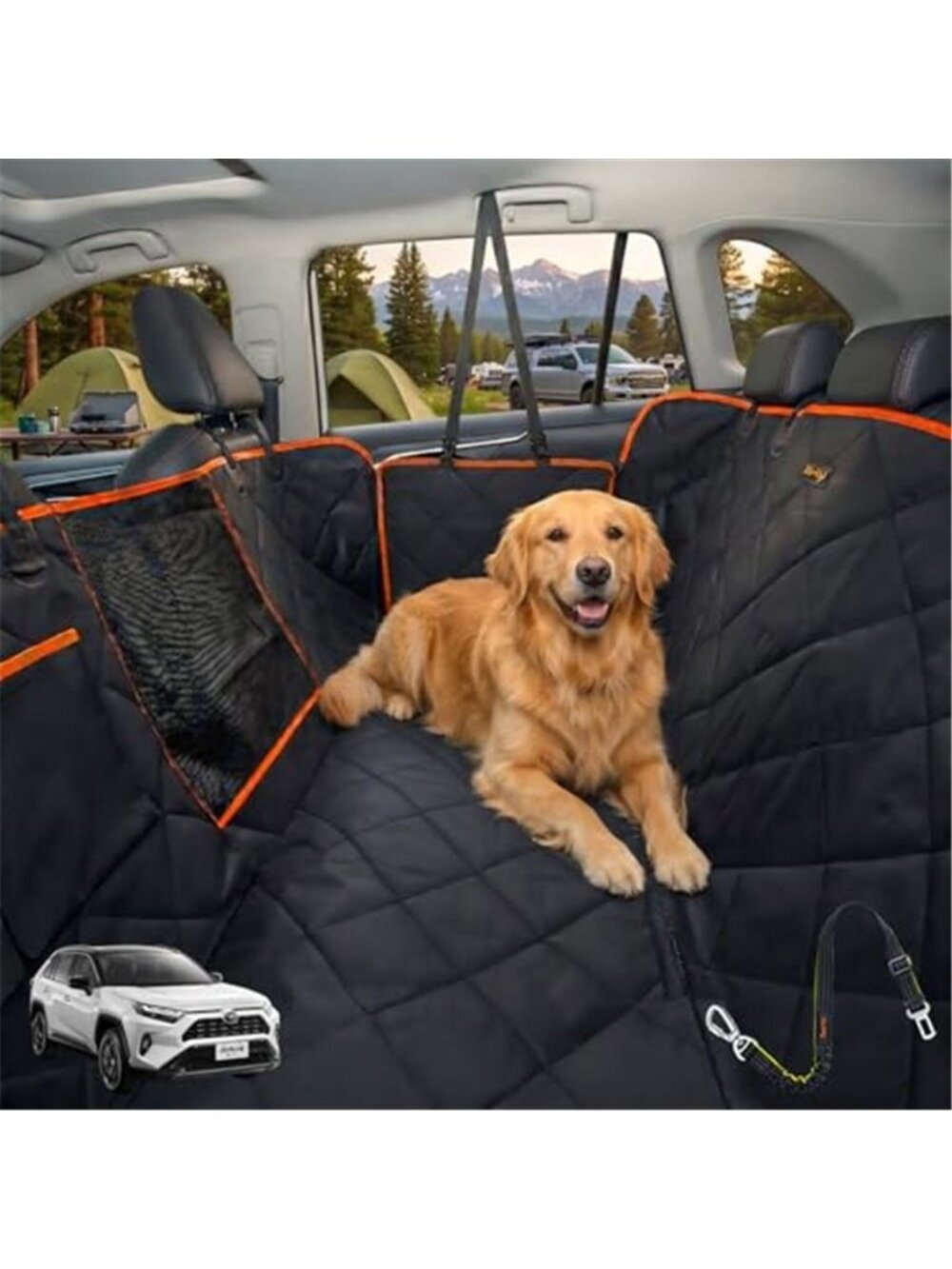 Luxury Dog Car Seat Cover for Back Seat Breathable Mesh Window Dog Hammock